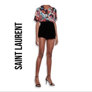 Saint Laurent, Black Velvet Shorts